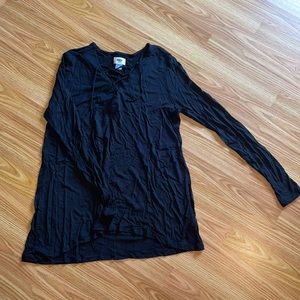 Black tunic with tie detail